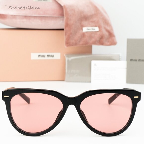 BRAND NEW Miu Miu MU12ZS 16K1D0 Black Red Phantos Unisex Sunglasses 0MU 12ZS main image 5